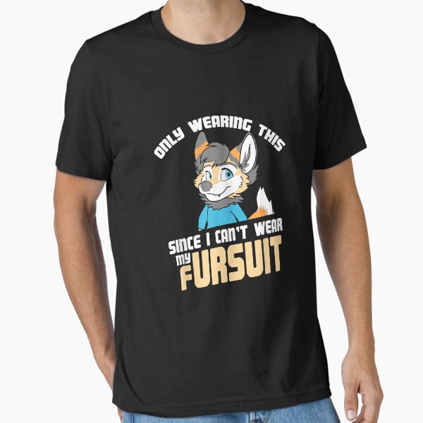 Vista previa del artículo con la obra «Only Wearing This Since I Can't Wear My Fursuit - Cute OwO T-Shirt», diseñado y vendido por Lukifo-Tender.