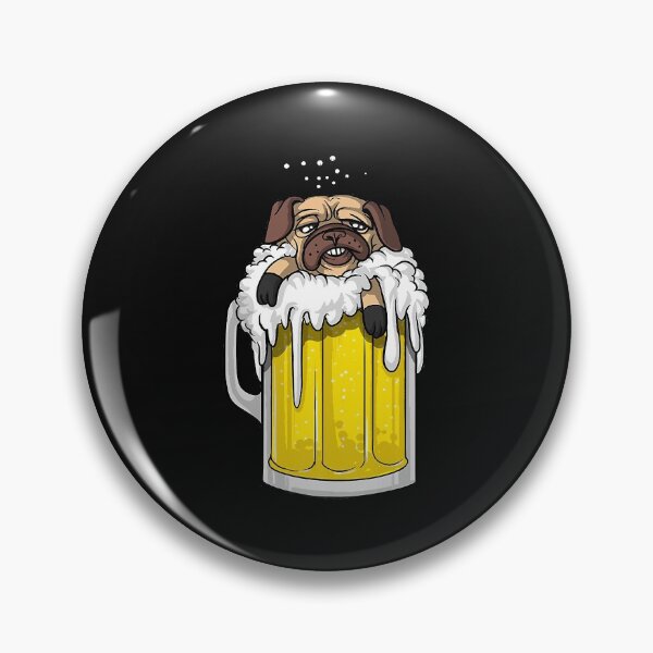 Artikelvorschau, Pug Dog Beer Drinking Party Funny Men Women T-Shirt entworfen und verkauft von Lukifo-Tender.