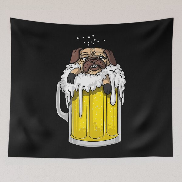 Item preview, Pug Dog Beer Drinking Party Funny Men Women T-Shirt designed and sold by Lukifo-Tender.