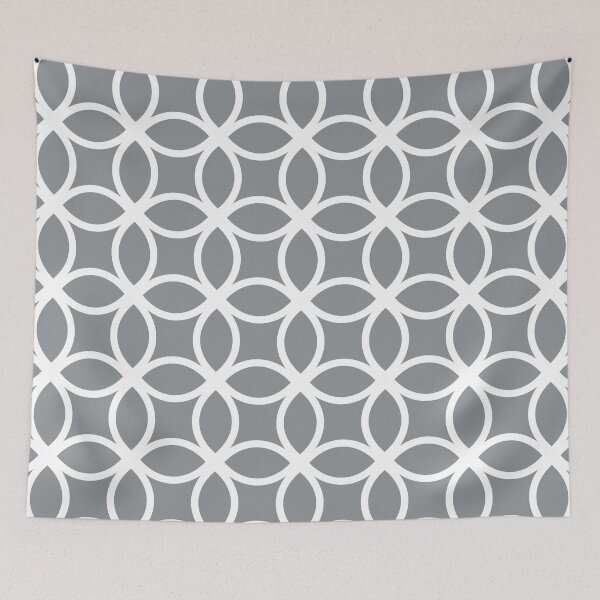 Item preview, Summer light gray plain background and white art deco pattern designed and sold by Brontorino.