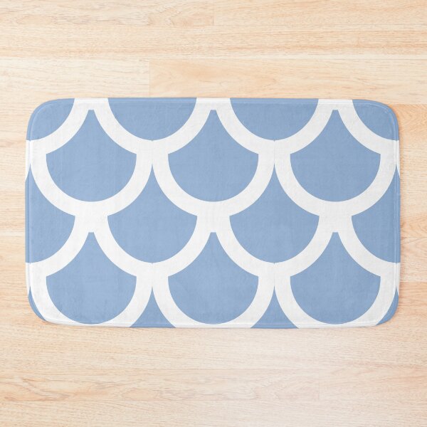 Item preview, Summer light blue plain background and white art deco pattern designed and sold by Brontorino.