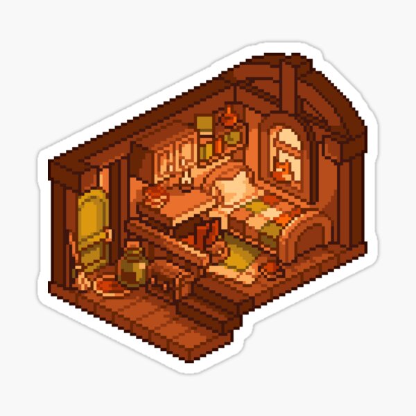 Isometric Pixel Art Stickers Redbubble