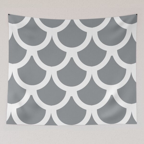 Item preview, Summer light gray plain background and white art deco pattern designed and sold by Brontorino.