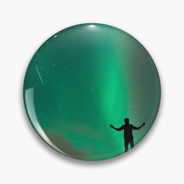 Item preview, man inspire by magnetic green northern lights skies with a falling star designed and sold by ImRotem.