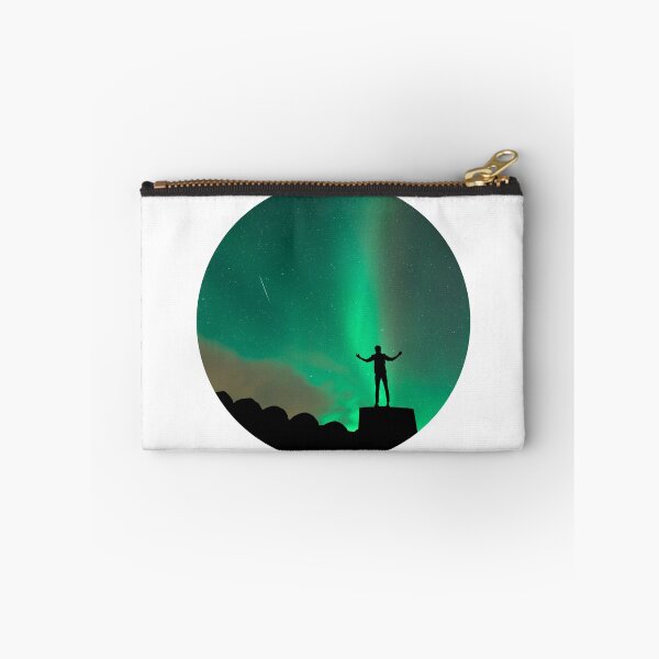 Item preview, man inspire by magnetic green northern lights skies with a falling star designed and sold by ImRotem.