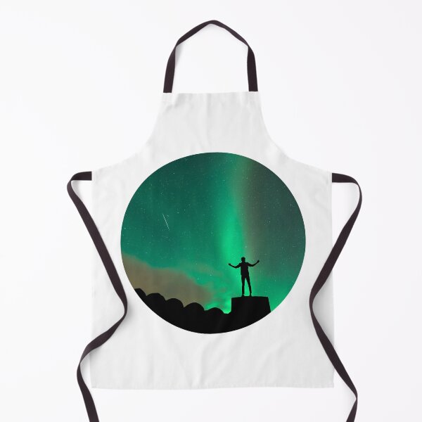 Item preview, man inspire by magnetic green northern lights skies with a falling star designed and sold by ImRotem.