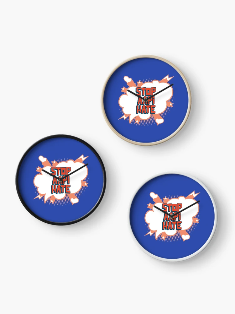 Thumbnail 3 of 4, Clock, Stop AAPI Hate designed and sold by ModkMerch.