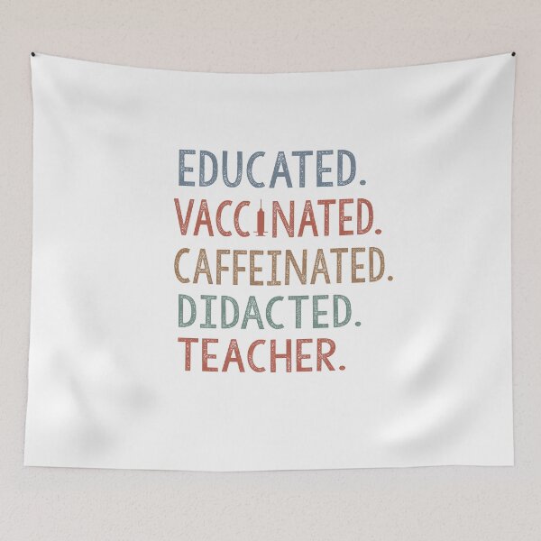 Item preview, Educated Vaccinated Caffeinated Dedicated Teacher designed and sold by Heddar Badreddine.