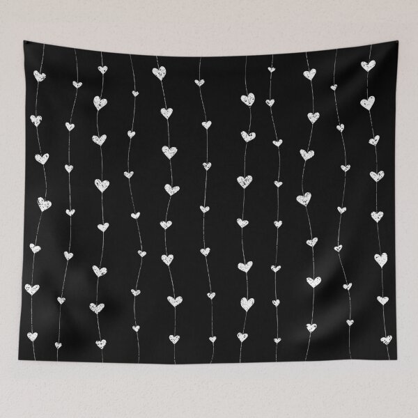 Item preview, Pretty Little White Hearts and Threads on Black designed and sold by GDCdesigns.