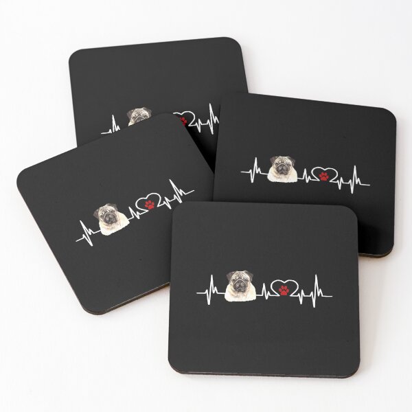 Item preview, Pug Dog Ekg Heartbeat Heart Line Dog Lovers designed and sold by nutallrosario.