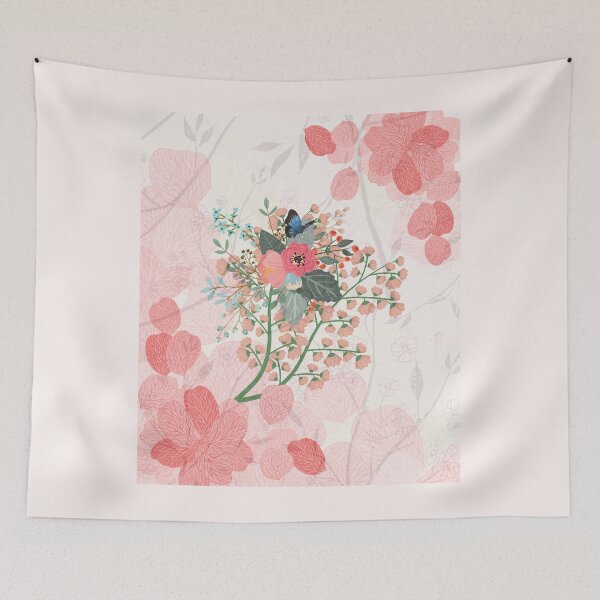 Item preview, Flor rosa con mariposa designed and sold by Wayaa.