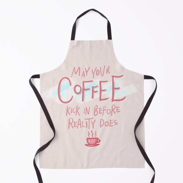 Item preview, May Your Coffee Kick In Before Reality Does Funny Pink Quote Digital Illustration designed and sold by AlmightyClaire.
