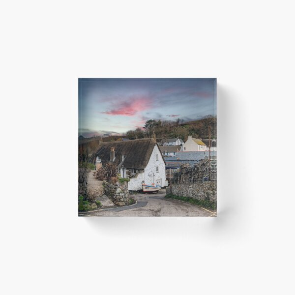 Item preview, Cadgwith  Boat and cottage Cornwall sunset designed and sold by kathleenjean.