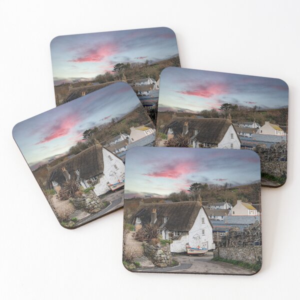Item preview, Cadgwith  Boat and cottage Cornwall sunset designed and sold by kathleenjean.