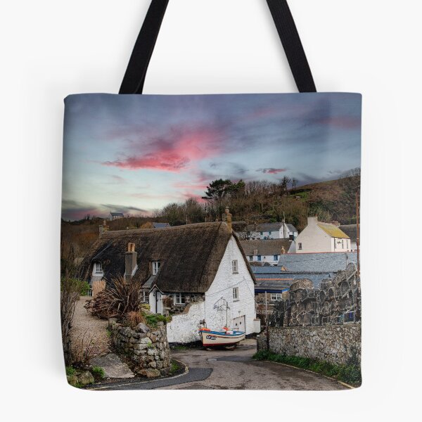 Item preview, Cadgwith  Boat and cottage Cornwall sunset designed and sold by kathleenjean.