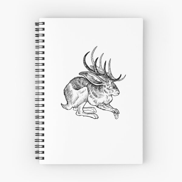 Item preview, Jackalope, black and white designed and sold by Ronja-L-art.