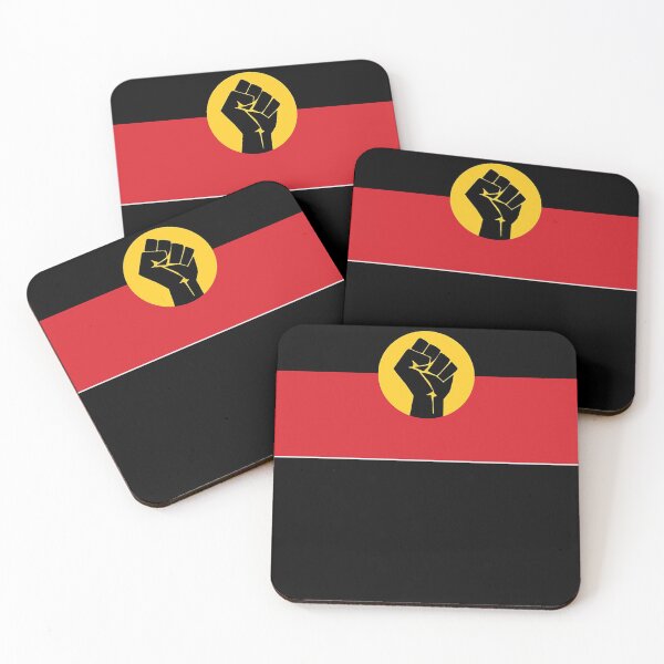 Item preview, Raised Fist on Aboriginal Flag Shirt designed and sold by quantruong940.