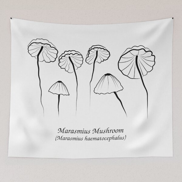 Item preview, Marasmius Mushroom Line Art designed and sold by MossyBurrow.
