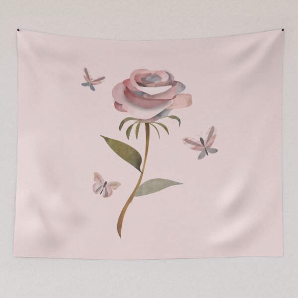 Item preview, Shabby chic vintage floral single wild rose  designed and sold by Caroline Laursen.