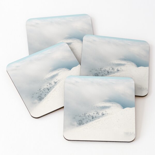 Item preview, Clouds clearing above spruce forest and snowy mountains designed and sold by Patrik Lovrin.