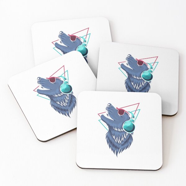 Item preview, Fancy wolf with glasses listening to music designed and sold by TeeHuskyStore.
