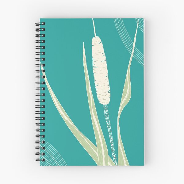 Item preview, Botanical illustration of cattail - teal designed and sold by AubeGoulet.