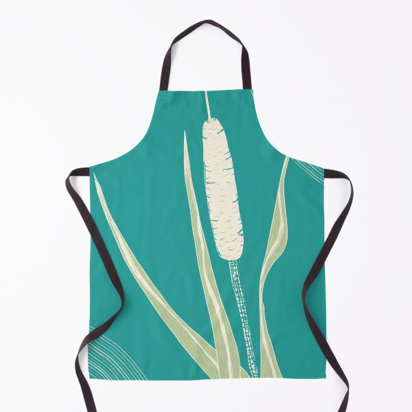 Item preview, Botanical illustration of cattail - teal designed and sold by AubeGoulet.