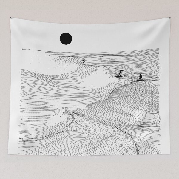 Item preview, Waves Line Art designed and sold by SurfolioPrints.