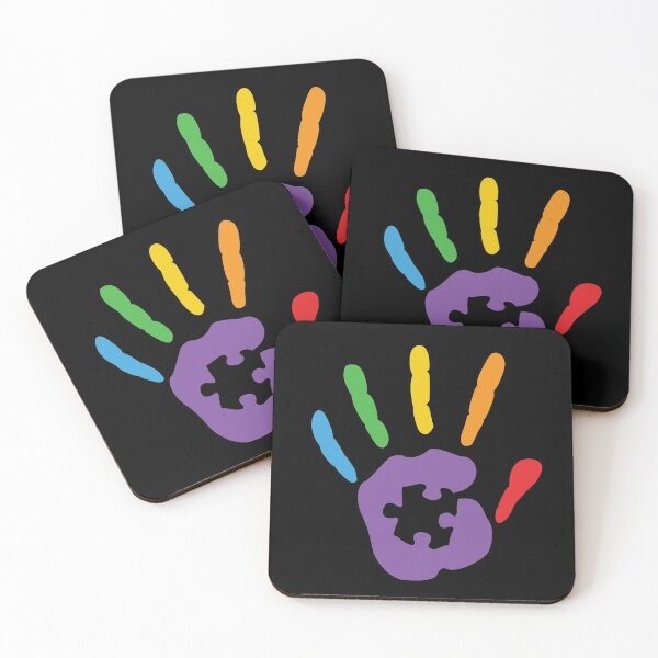 Item preview, Autism awareness hand print with puzzle piece. Autism designed and sold by All-The-Tees.