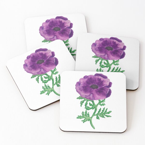 Item preview, Watercolor anemone coronaria design designed and sold by muffinstandd.