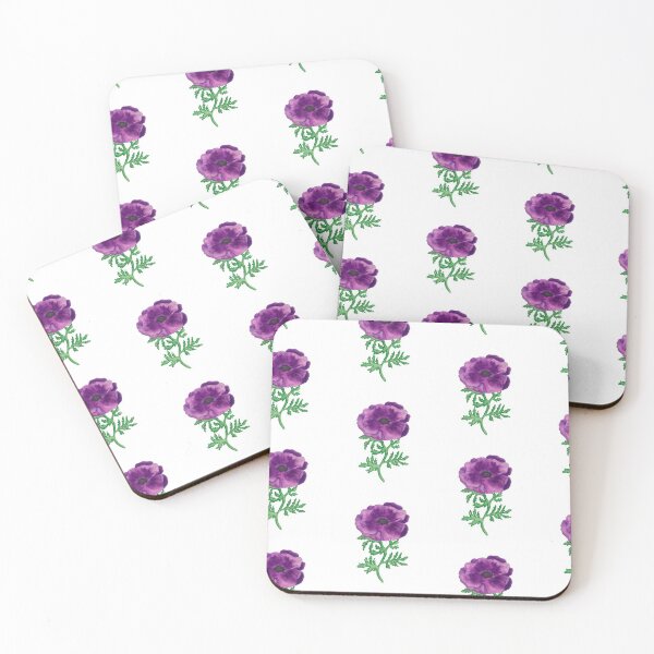 Item preview, Watercolor anemone coronaria pattern design designed and sold by muffinstandd.