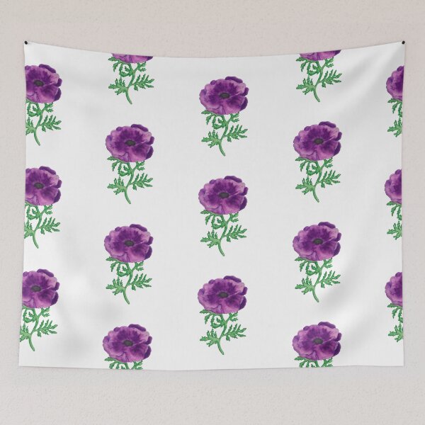 Item preview, Watercolor anemone coronaria pattern design designed and sold by muffinstandd.