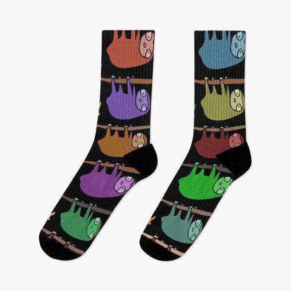 Item preview, Cute and Colorful Hanging Sloth Pattern (black) designed and sold by Davey's Designs.