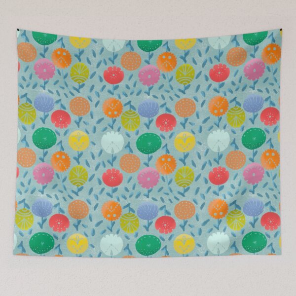 Item preview,  Bright geometrics stylised flowers designed and sold by sueshorman.