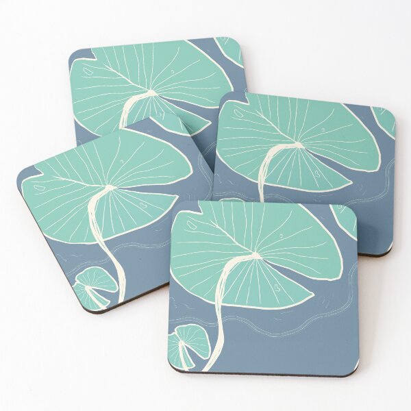 Item preview, Botanical design of nymphaea navy blue designed and sold by AubeGoulet.