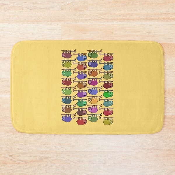 Item preview, Colorful Hanging Sloth Pattern (yellow) designed and sold by Davey's Designs.