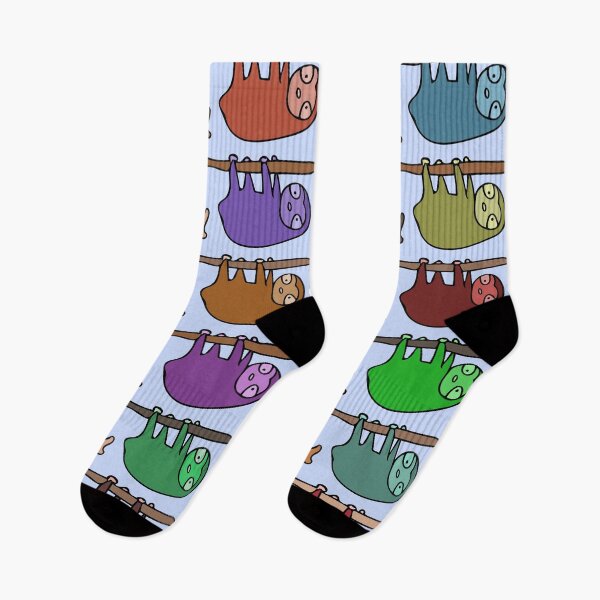 Item preview, Cute and Colorful Hanging Sloth Pattern (baby blue) designed and sold by Davey's Designs.