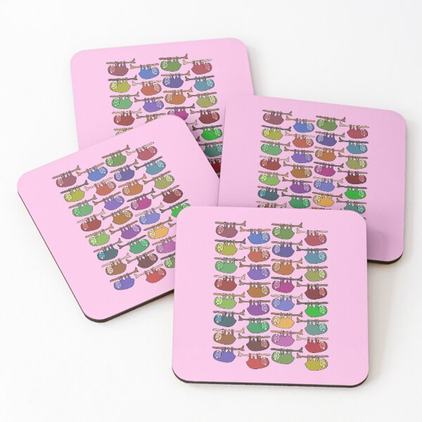 Item preview, Cute and Colorful Hanging Sloth Pattern (pink) designed and sold by Davey's Designs.