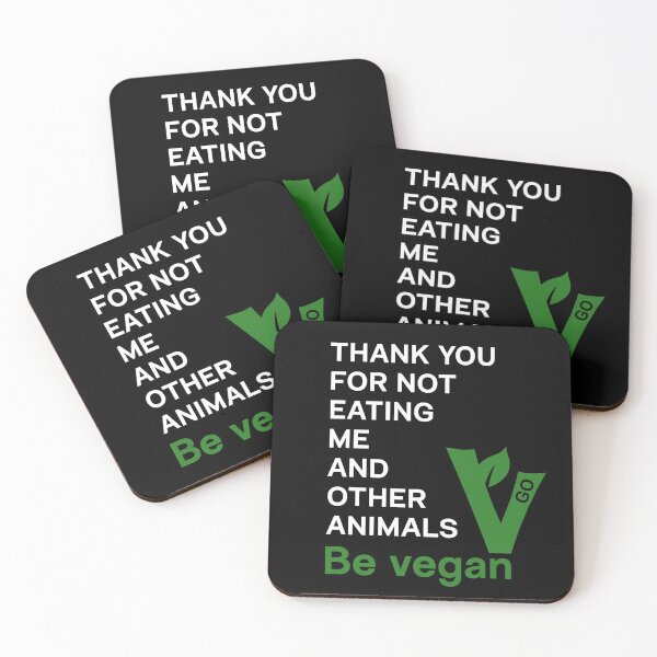 Item preview, Thank you for not eating me and other animals - vegan message - dark BG designed and sold by reIntegration.