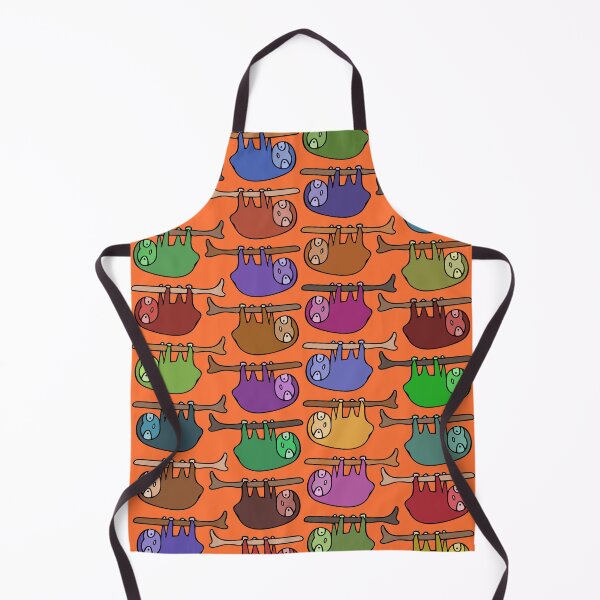 Item preview, Cute and Colorful Hanging Sloth Pattern (orange) designed and sold by Davey's Designs.