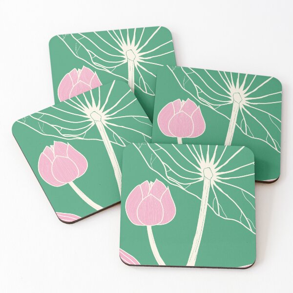 Item preview, Lotus botanical illustration - dark green designed and sold by AubeGoulet.