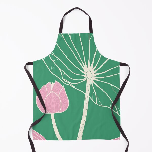 Aperçu de l'œuvre Illustration botanique de lotus - vert foncé créée et vendue par AubeGoulet.