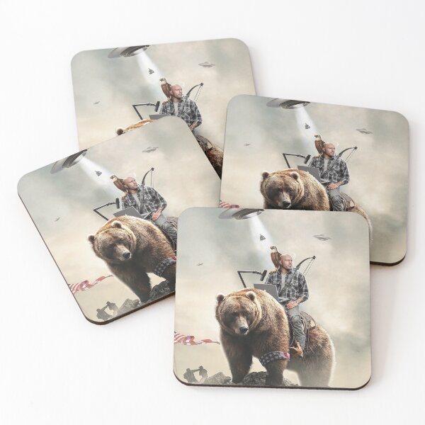 Item preview, Joe Rogan Riding A Bear (+ Aliens) designed and sold by kronotic.