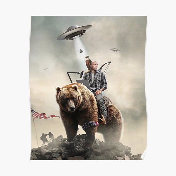 Joe Rogan chevauchant un ours (+ extraterrestres) Poster