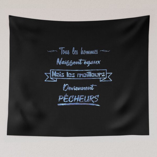 Item preview, The best men become fishermen (French) designed and sold by 2Girls1Shirt.
