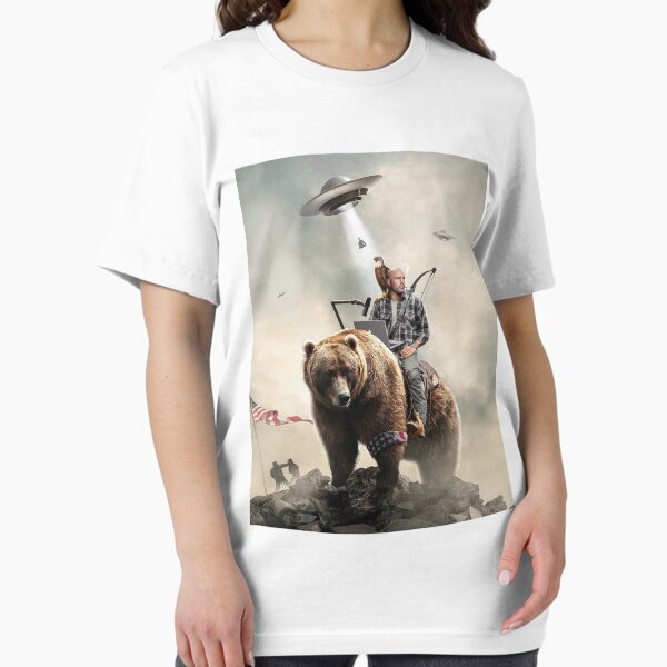 Item preview, Joe Rogan Riding A Bear (+ Aliens) designed and sold by kronotic.