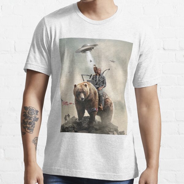 Joe Rogan Riding A Bear (+ Aliens) Essential T-Shirt