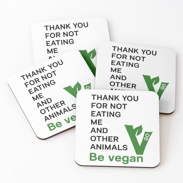 Item preview, Thank you for not eating me and other animals - vegan message - bright BG designed and sold by reIntegration.