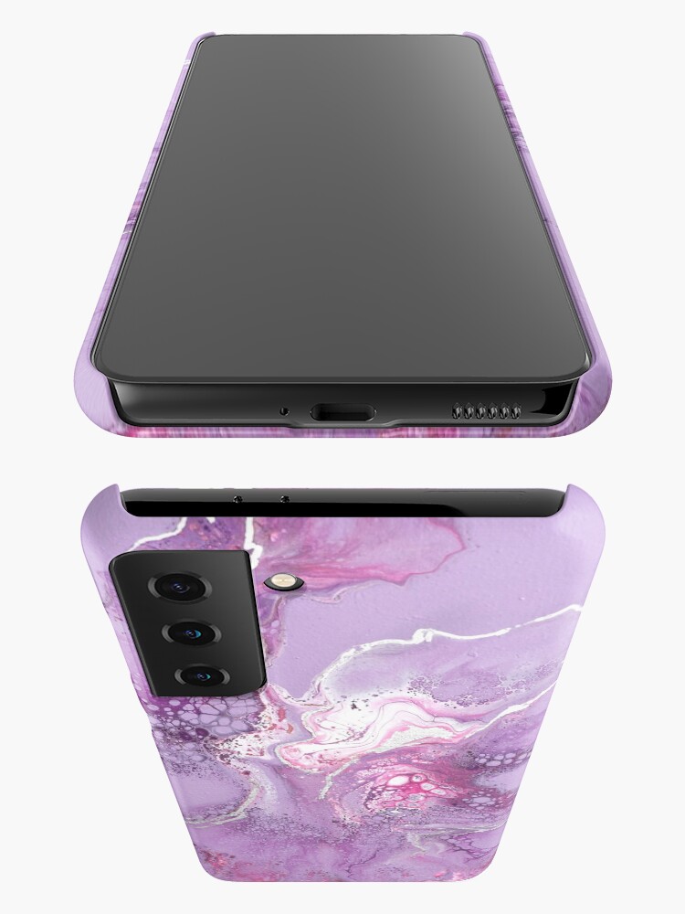 Thumbnail 3 of 4, Samsung Galaxy Phone Case, Purple flower - Dutch pour acrylic fluid art designed and sold by ImaaniArt.