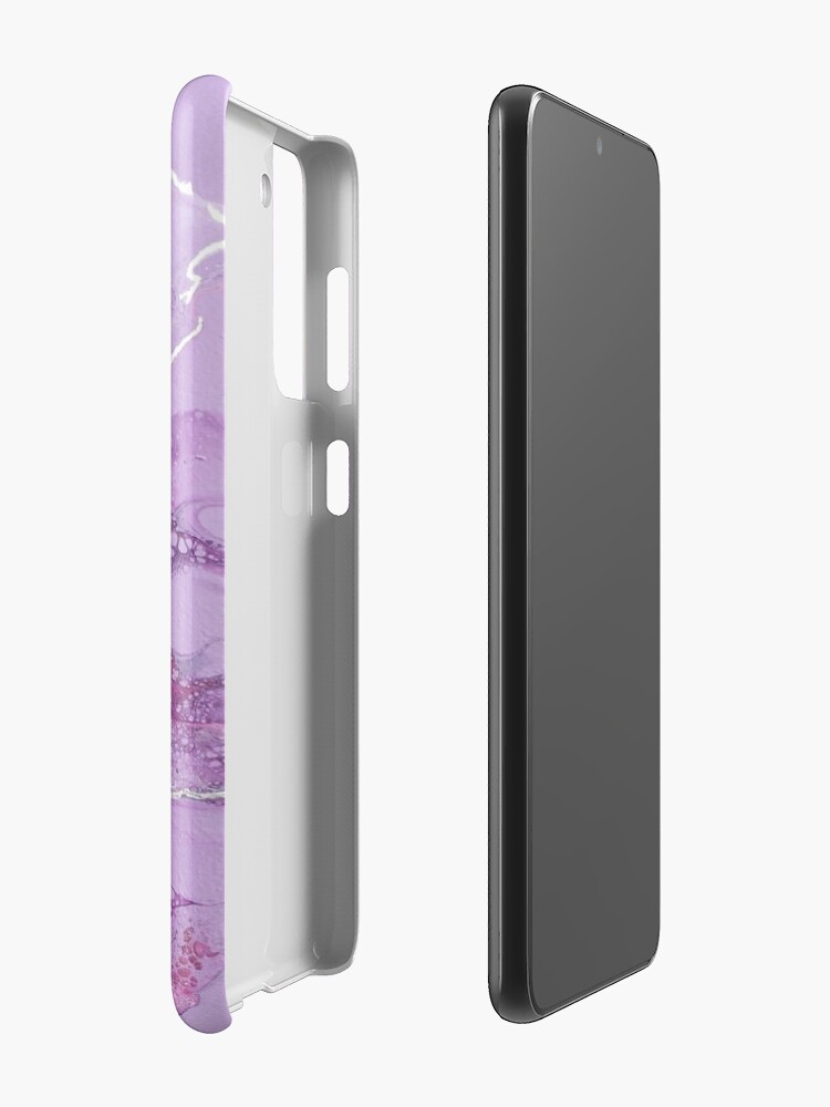 Thumbnail 2 of 4, Samsung Galaxy Phone Case, Purple flower - Dutch pour acrylic fluid art designed and sold by ImaaniArt.